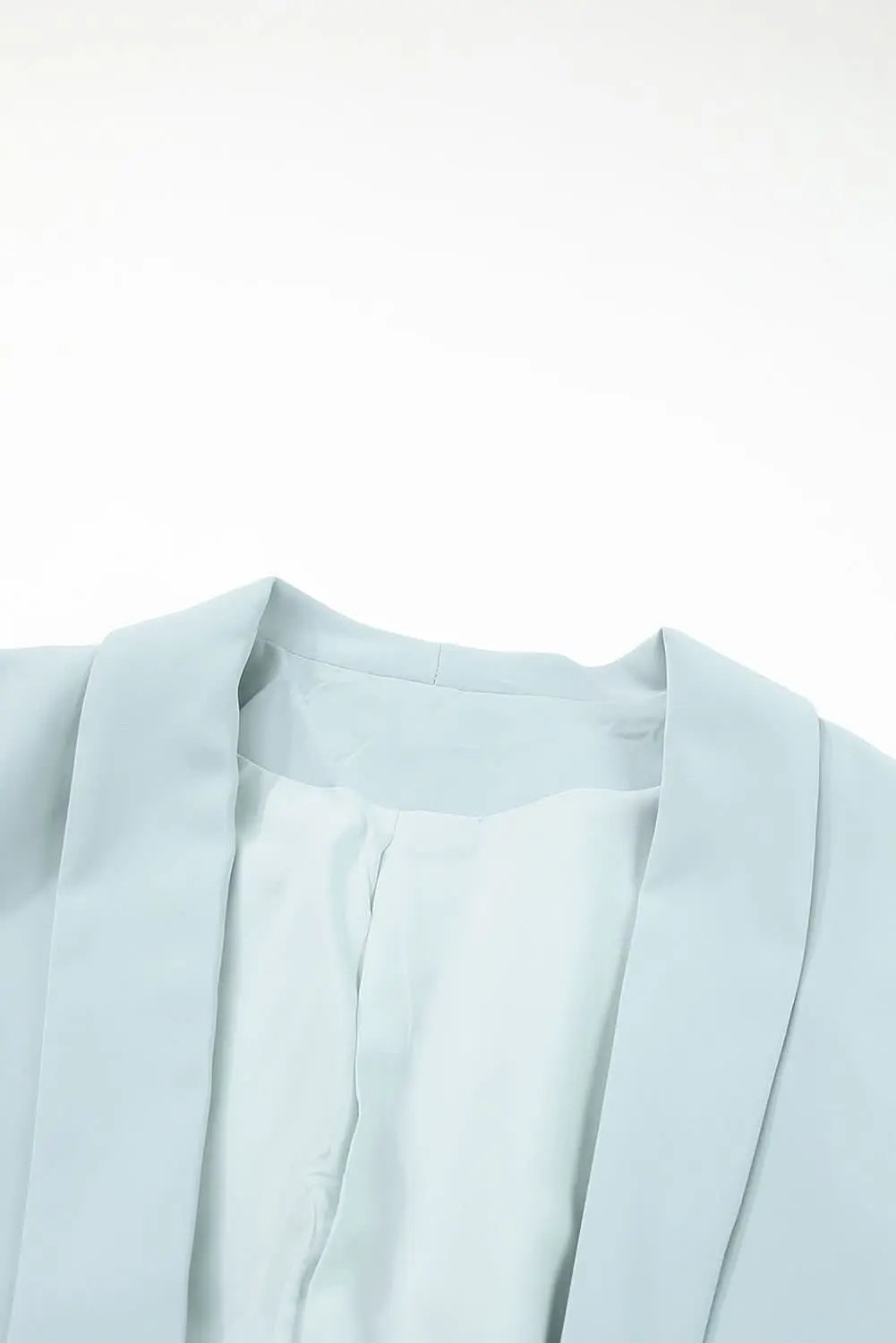 Sky blue plus size lapel blazer - Love Salve